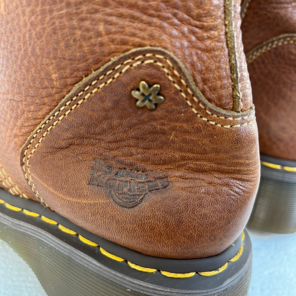 Dr Martens Miranda Boots Womens Size 9 Tan Leather Lace Up Side Zip Cap Toe - Picture 7 of 7